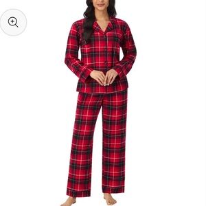 BEDHEAD - Women's 2-Piece Pajama Set - Red Plaid - Large